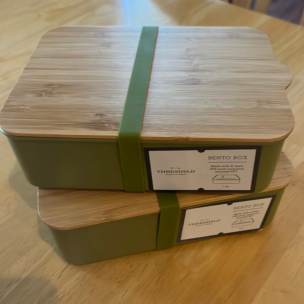 2 NEW Bento Box w/Bamboo Lid | Lunch Box | Food Storage